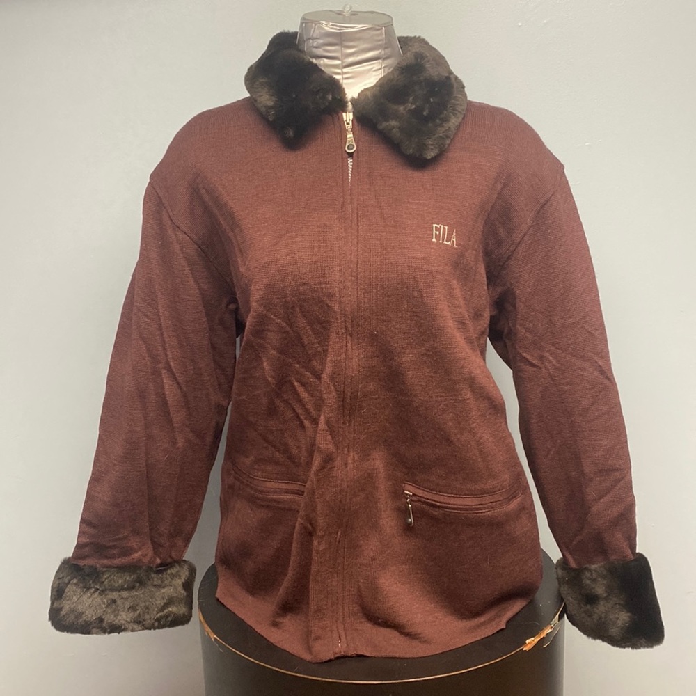 Fila jacket with faux fur